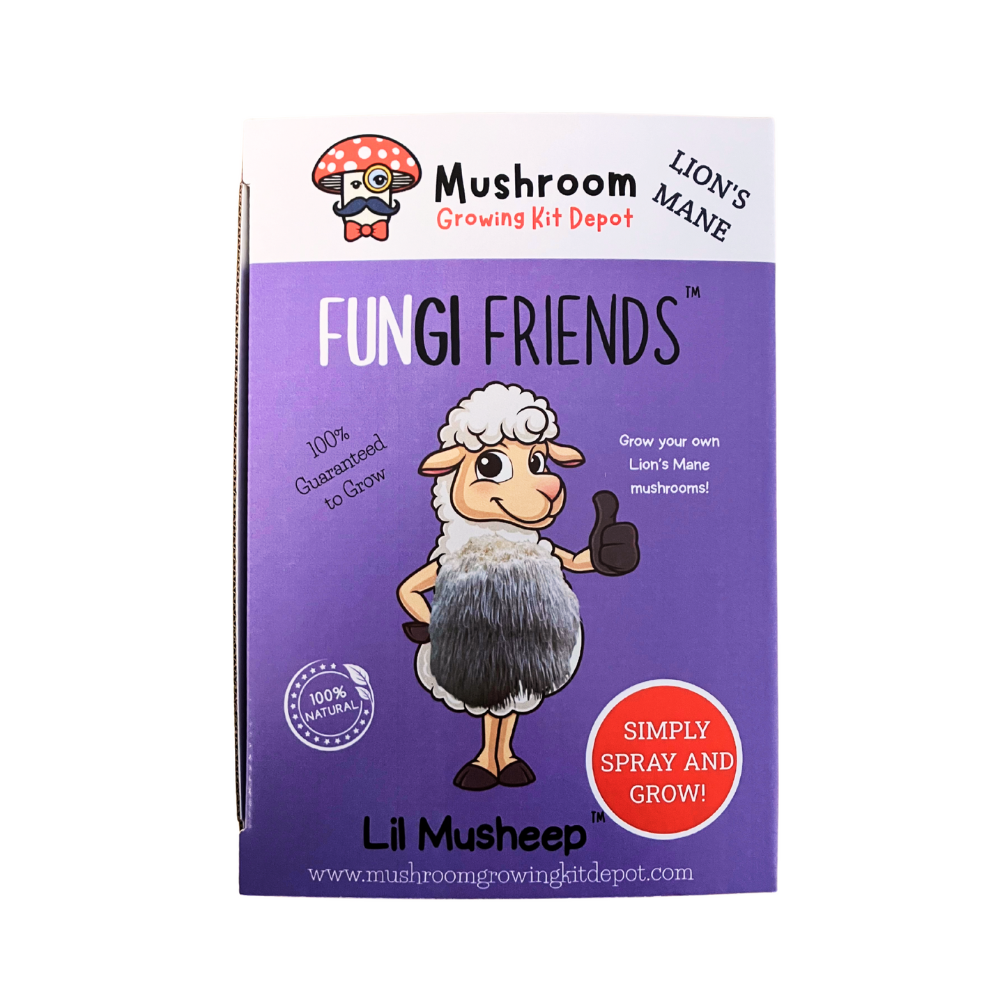 Lil Musheep - Lion's Mane Mushroom Grow Kit - 5 LBS (with box) + Humidity Tent