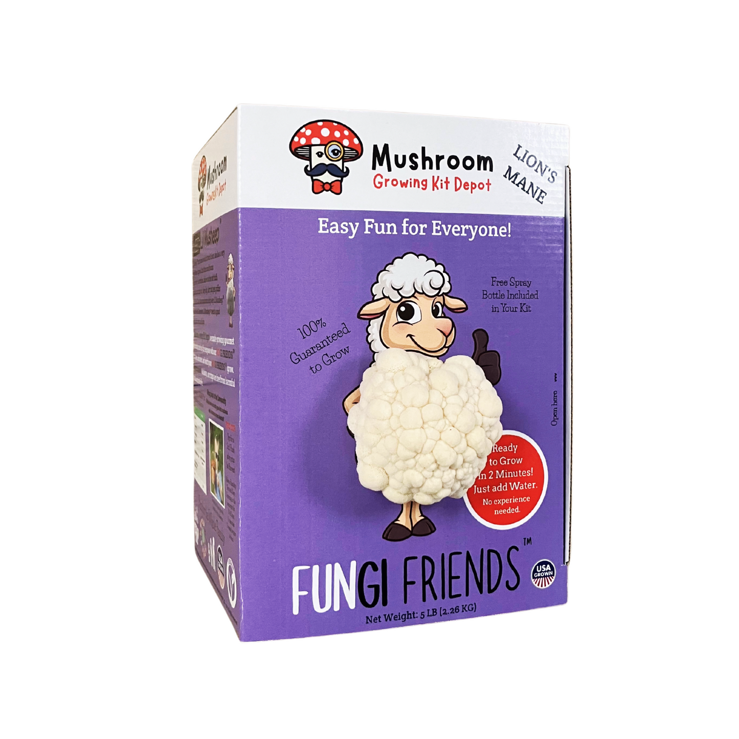 Lil Musheep - Lion's Mane Mushroom Grow Kit - 5 LBS (with box) + Humidity Tent