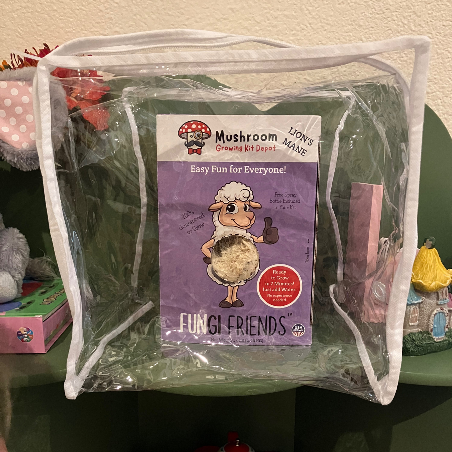 Lil Musheep - Lion's Mane Mushroom Grow Kit - 5 LBS (with box) + Humidity Tent